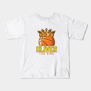 Oliver The King Basketball Custom Player Your Name Kids T-Shirt